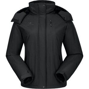 Women's  A-black Waterproof Snow Ski Jacket  Warm Winter Coat Hooded Windproof